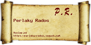 Perlaky Rados névjegykártya